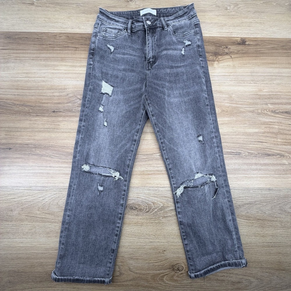 VERVET Jeans Women's Gray Wash Size 29 High Rise Skinny Stretch Denim Distressed